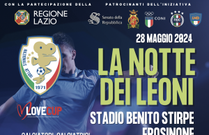 “LA NOTTE DEI LEONI” INSIEME PER L’ADMO “LA NOTTE DEI LEONI” INSIEME PER L’ADMO FROSINONE VS LEGENDS ALLO STADIO STIRPE DI FROSINONE IL 28 MAGGIO ALLE ORE 20.45 IN DIRETTA SU DAZN